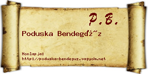 Poduska Bendegúz névjegykártya